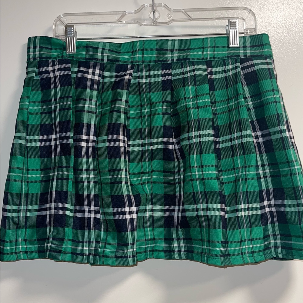 Spencer’s Green Plaid Mini Skirt Kilt Size L/XL
